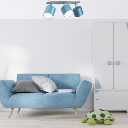 Lampa Sufitowa DIXIE Niebieska Biała 3xGX53 Ruchoma Listwa Milagro