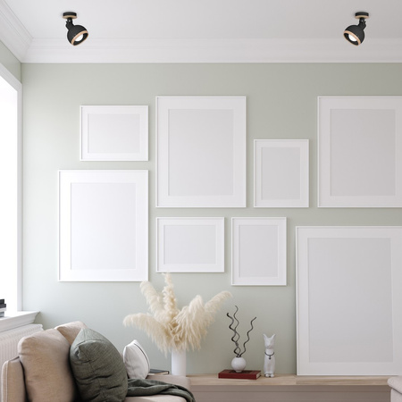 Lampa Ścienna Kinkiet OVAL Czarna 1xE27 Milagro