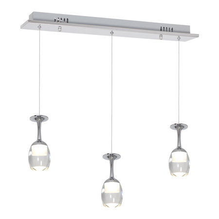 Lampa wisząca COPPA 15W (3x5W) LED Kielich Chrom Minimalistyczna ML438 Milagro Metal + Akryl
