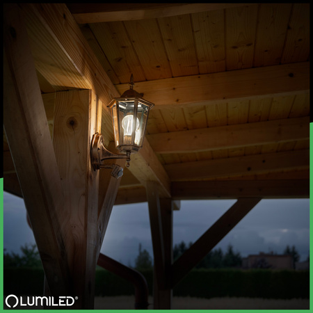 Lampa Ogrodowa Kinkiet Elewacyjny Zewnętrzny E27 LED Latarnia Czujnik Ruchu BELLIS LUMILED