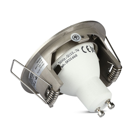 Oprawa Sufitowa Podtynkowa Oczko GU10 Okrągła Satynowy Nikiel VT-774 V-TAC