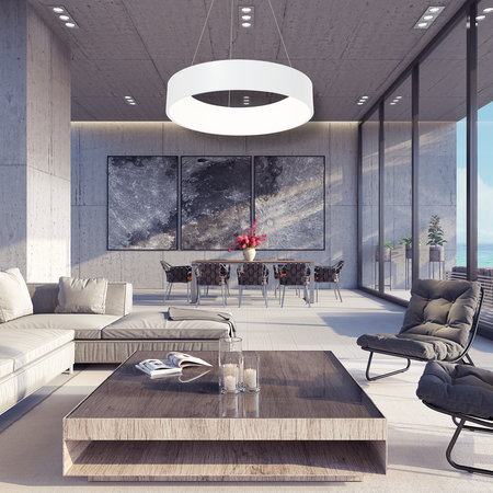 Lampa wisząca OHIO 24W LED Biała Obręcz Minimalistyczna MLP6357 Milagro Metal + Akryl