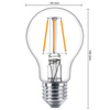 Zestaw 6x Żarówka LED E27 A60 4.3W = 40W 470lm 2700K Ciepła Filament PHILIPS
