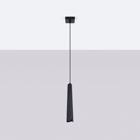 Lampa Sufitowa Wisząca Zwis G9 Żyrandol Tubularna Czarna Skandynawska Prysm Sollux