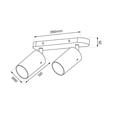 Kinkiet Spot Ricky Lampa Sufitowa Natynkowa 2xGU10 MILAGRO