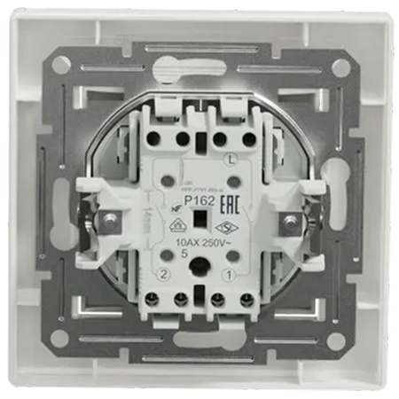 Łącznik Włącznik Świecznikowy Dwubiegunowy Podtynkowy Asfora IP20 Biały