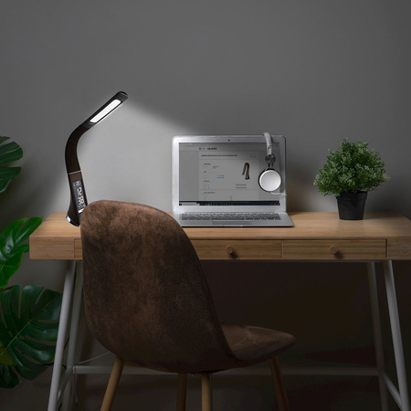 Lampka biurkowa LED GALA 6W Brązowa z wyświetlaczem IP20 Tworzywo sztuczne Milagro