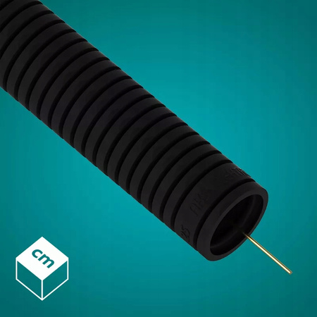 Rura Karbowana RKGS 25mm 750N Peszel z Pilotem do Zabezpieczania Kabli 25m Czarny AKS ZIELONKA