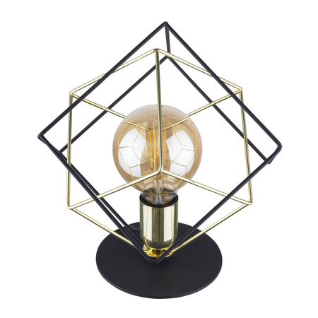 Lampa Stołowa Biurkowa Nocna ALAMBRE Druciana Czarno-Złota Geometryczna E27 5450 TK Lighting