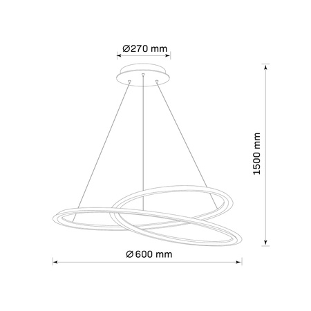 Lampa Sufitowa LED Wisząca Zwis 44W 5300lm 4000K Neutralna 120° Czarna TANGO Sanico Goldlux