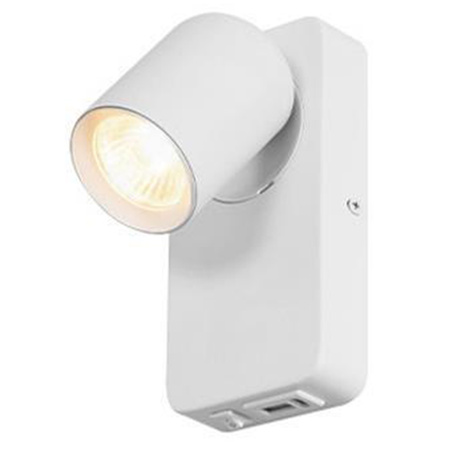 Kinkiet Ścienny Lampa Natynkowa do Czytania GU10 USB Biały Matowy Timo Masterled