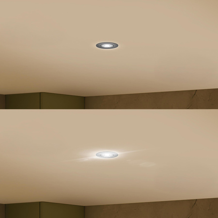 Oprawa Podtynkowa Wpuszczana LED 5W 500lm 2700K Ciepła Ruchoma Okrągła Czarna Ściemnialna 3-STEP SceneSwitch Cilantro Philips