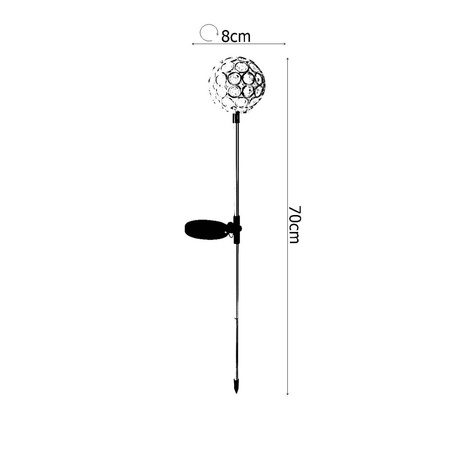 Lampa ogrodowa LED solarna PLASTER wbijana RGB 70cm VOLTENO