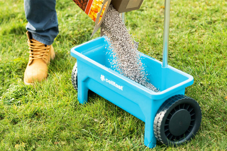 Siewnik Uniwersalny do Nasion Trawy, Nawozów, Rozsiewacz na Kołach CELLFAST