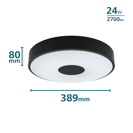 Lampa Sufitowa Plafon LED 24W 2700lm 2700K SceneSwitch Czarna Coiner Philips