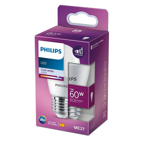 Żarówka LED Kulka E27 P48 7W = 60W 806lm 4000K Neutralna PHILIPS