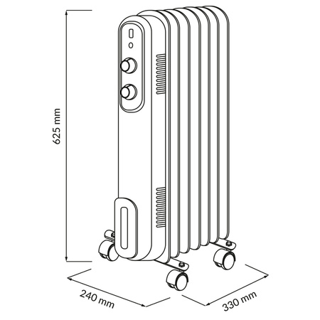 Grzejnik Olejowy 1500W Regulowany Termostat Biały Sanico Goldlux
