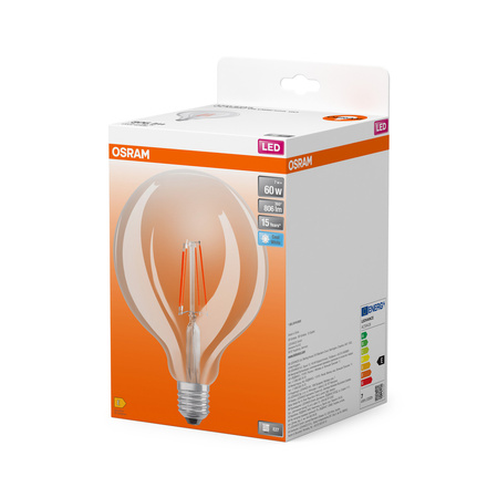 Żarówka LED G125 Kula E27 7W = 60W 806lm 4000K Neutralna 300° Retrofit Filament CLASSIC Osram