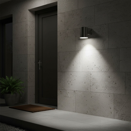 Kinkiet Ścienny LED Lampa Elewacyjna Zewnętrzna 6.5W 450lm 4000K Neutralna 140° Srebrny IP44 Nivero Sanico Goldlux