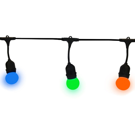 Girlanda Ogrodowa Zewnętrzna Łańcuch Świetlny PARTY 5,6m 10xE27 kolorowa RGB 6W GOLDLUX (Polux)