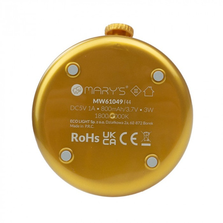 Lampka Nocna Dziecięca LED 3W 1800-3000K Ciepła Akumulatorowa 800mAh Żółta PŁOMYCZEK MARY'S