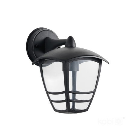 Lampa Ogrodowa Kinkiet Elewacyjny Zewnętrzny E27 IP54 Czarna Tevio Kobi