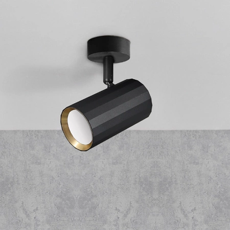 Oprawa Ścienno-Sufitowa Reflektor Punktowy GU10 Czarna Złota NICEA Sanico Goldlux