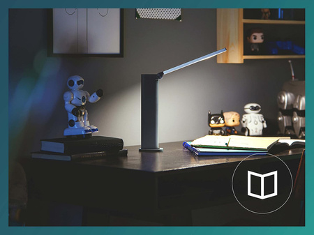 Lampka Biurkowa LED 5W 120lm 4000K USB Szara Ściemnialna Dotykowa Amber Philips