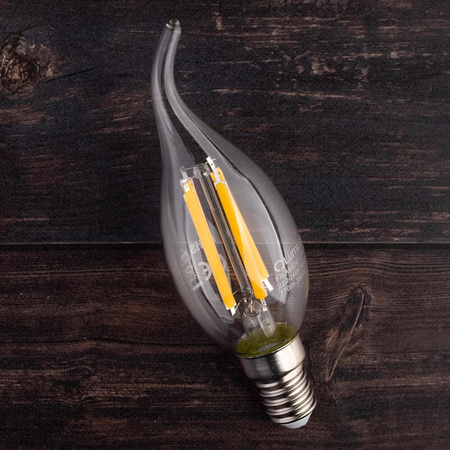 Zestaw 6x Żarówka LED Płomyk BA35 E14 7W = 60W 770lm 4000K Neutralna 360° Filament LUMILED