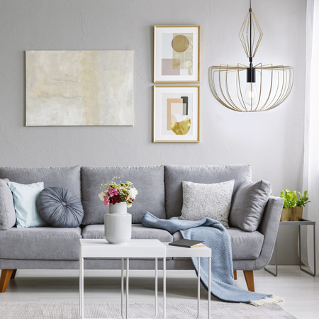 Lampa Sufitowa Wisząca Zwis E27 Złota Jasmina Sanico Goldlux