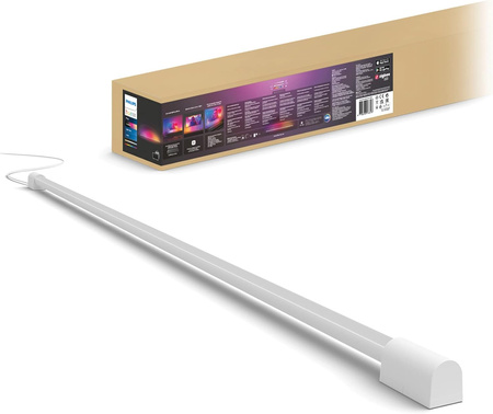 Lampa Liniowa LED Light Bar TUBA 140cm Gradient 20W 1800lm IP20 White and Color Ambiance RGB + TW Biała Inteligentna SMART Zigbee Bluetooth Play Tube Philips HUE