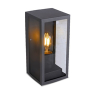 Lampa Ogrodowa Oprawa Elewacyjna Kinkiet E27 Przezroczysty klosz Czarny VT-837 V-TAC