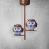 Lampa Sufitowa OWL 2XG9 LED Sowy Brązowa Milagro