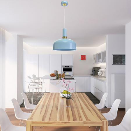 Lampa wisząca niebieska żyrandol MiLAGRO MALMO 1x E27