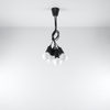 Lampa Sufitowa Wisząca Zwis 5x E27 Nieregularna Czarna Nowoczesna Diego Sollux