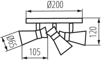 Oprawa Lampa Sufitowa MILENO 3x GU10 Czarny Złoty Kanlux