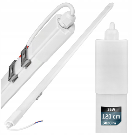 Oprawa hermetyczna LED 36W 120cm Zimna 6200K IP65