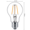 Zestaw 6x Żarówka LED E27 A60 4.3W = 40W 470lm 2700K Ciepła Filament PHILIPS