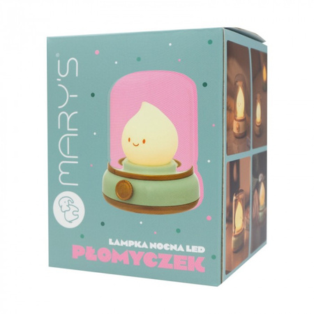 Lampka Nocna Dziecięca LED 3W 1800-3000K Ciepła Akumulatorowa 800mAh Zielona PŁOMYCZEK MARY'S