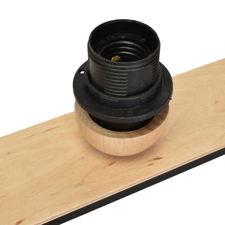 Lampa sufitowa w stylu skandynawskim czarna MiLAGRO DAMA 3x E27 Drewno + metal