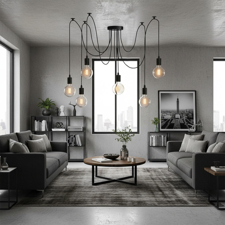 Lampa wisząca sufitowa ARANE PAJĄK 6 ramion do LED 6x E27 LUMILED