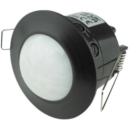 Czujnik Ruchu i Zmierzchu PIR Podtynkowy 360° 6m Wewnętrzny Czarny