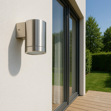 Lampa Ogrodowa Kinkiet Elewacyjny Zewnętrzny GU10 IP44 Chrom Quazar Kobi