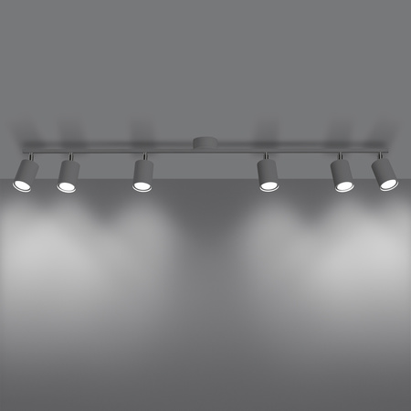 Lampa Sufitowa Oprawa Natynkowa SPOT TUBA Reflektor 6x GU10 Ruchoma Tubularna Biała Nowoczesna Lemmi Sollux