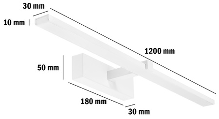 Lampa nad Lustro VENUS Kinkiet LED Łazienkowa 24W 1680lm Biała Neutralna 120cm