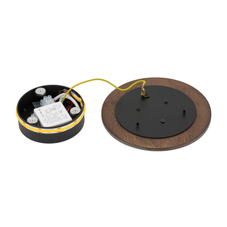 Kinkiet Ścienny Lampa Natynkowa LED 7W 60lm 3000K Ciepła Brązowa Skandynawska RING TIMBER LED S 11288 Nowodvorski