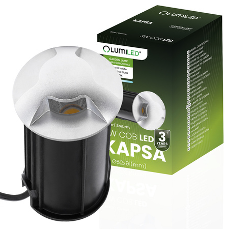 Oprawa Najazdowa Lampa Dogruntowa Schodowa LED IP44 Srebrna LUMILED