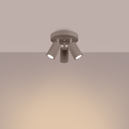 Lampa Sufitowa Plafon 3x GU10 Aluminiowa Taupe Karbon Deep Space SL.1768 Sollux