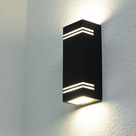 Lampa Ogrodowa Kinkiet Elewacyjny NELA 2xGU10 IP44 Góra Dół Czarna