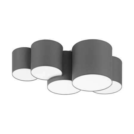 Lampa Sufitowa MONA GRAY Plafon Biało-Grafitowa Nowoczesna 5xE27 4393 TK Lighting